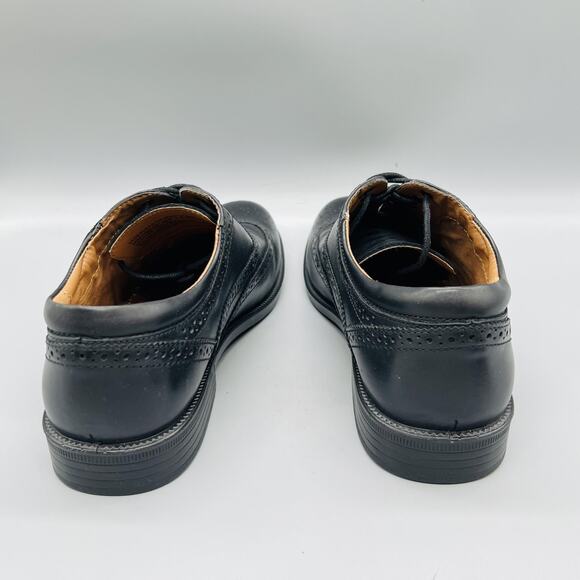 GH Bass & Co Shoes Mens 8.5 Black Leather Flex Step Wingtip Oxford Dress Brogue main image 6